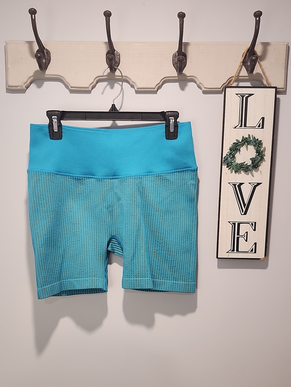 Joy Lab Bright Teal High-Waist Women's Bike Shorts Large